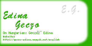 edina geczo business card